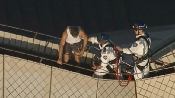 Eventually officers convinced him to come down.