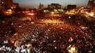 Up to 10,000 people gathered in Cairo's Tahrir Square, the scene of last year's uprising which led to Mubarak's removal from office.