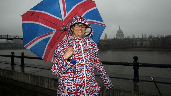 The Union Jack is out in force on London's river banks