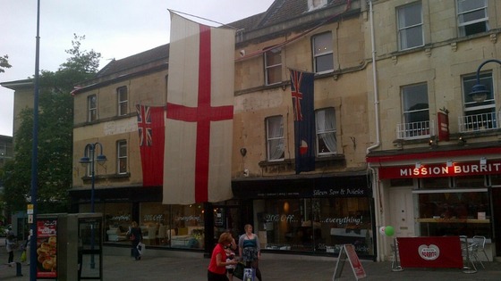 flag at Bath furniture store