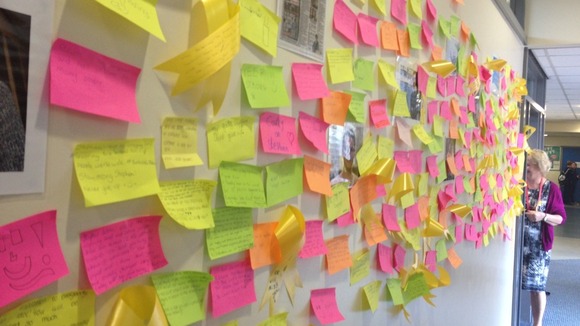 The wall of remembrance at Chase Terrace Technology Colleg
