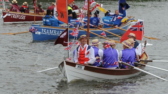 Row boats will be at the front of the River Pageant