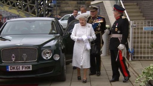 The Queen and Duke of Edinburgh arrive for the Thames River Pageant