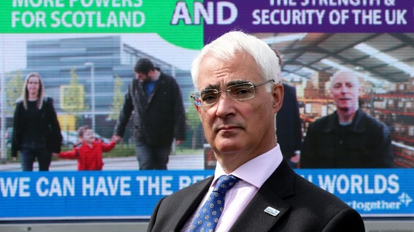 Alistair Darling during the launch of a new 'Better Together' ad campaign in Edinburgh.