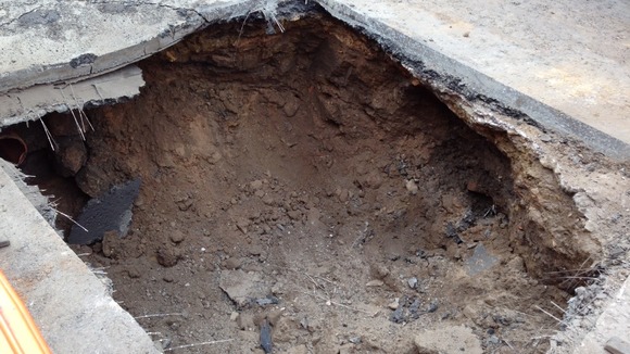 A hole of this size is unusual in built up areas