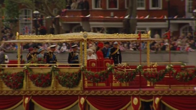 The Queen, the Duke and Duchess of Cambridge and Prince Harry