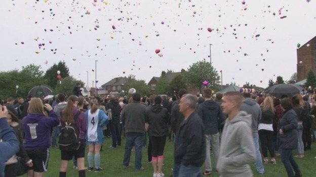 Balloons released in tribute to Ann Maguire
