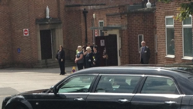 Family arrive for Ann Maguire's funeral