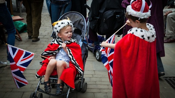 Jubilee festivities from Winchester town centre in Hampshire
