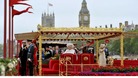 Queen Elizabeth II and Duke of Edinburgh onboard the Spirit of Chartwell during the Diamond Jubilee Pageant.