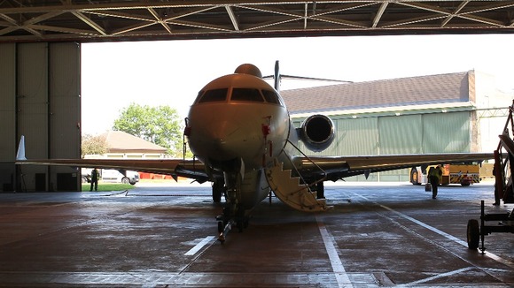 The aircraft left RAF Waddington in Lincolnshire on Sunday.