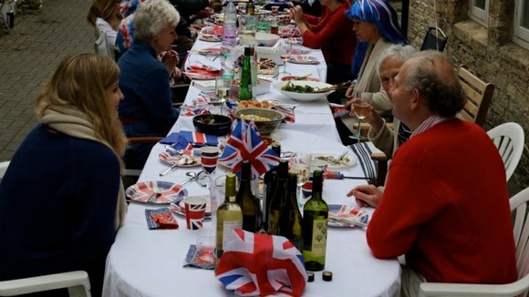 Jubilee party in Northleach in Gloucester