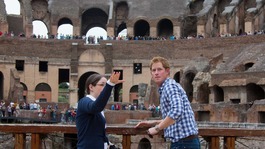 Prince Harry gets a guided tour of Rome's Colosseum
