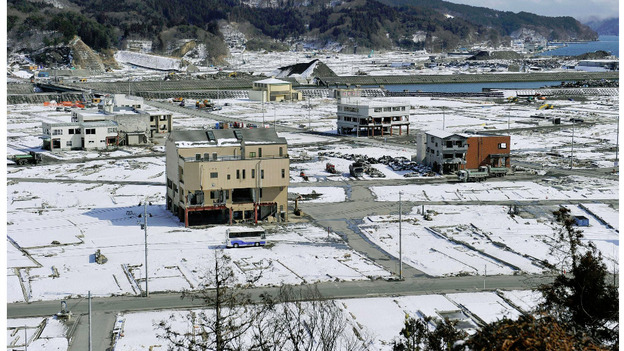 The tsunami-devastated Otsuchi town in Iwate prefecture, March 2012