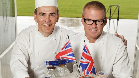 Celebrity Chef Heston Blumenthal (right) with Royal Chef Mark Flanagan