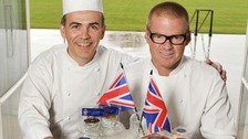 Celebrity Chef Heston Blumenthal (right) with Royal Chef Mark Flanagan