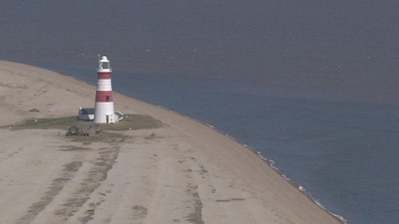 Orfordness lighthouse is under threat from the sea