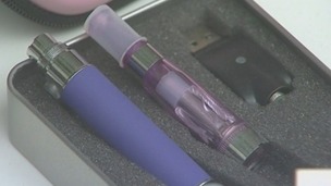 E-cigarettes in a case on show