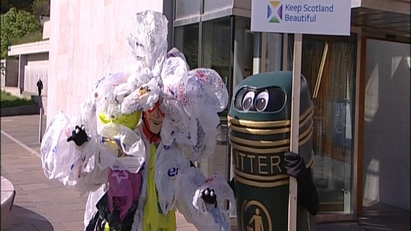Bag Monster and Litter Bin