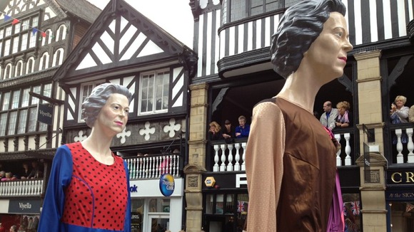 Chester's Jubilee Giants parade through the city