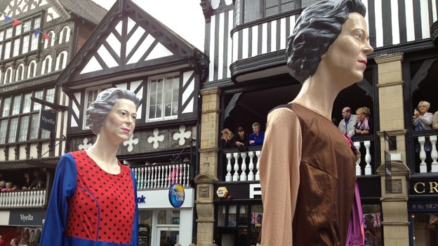Chester's Jubilee Giants parade through the city