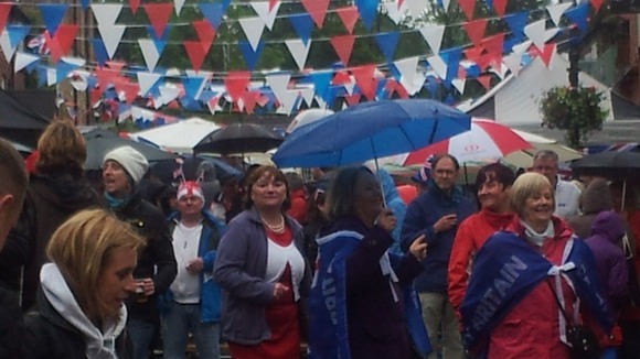 A good old wet day in Marple Bridge for Her Maj