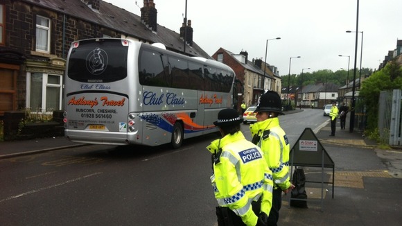 Coach arrives at Hillsborough