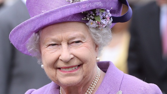 Queen Elizabeth II earlier this week at the year's first Buckingham Palace garden party