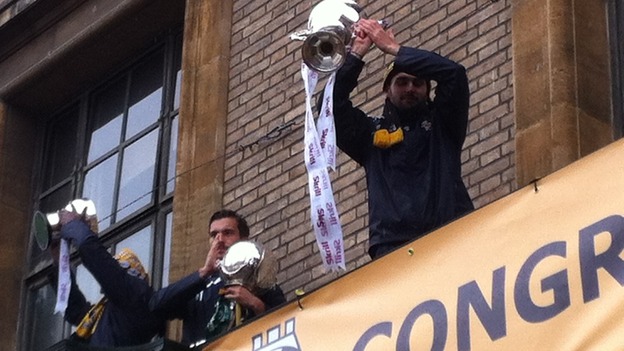 Showing off their trophies