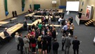 Candidates and supporters await the Wales result