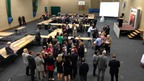 Candidates and supporters await the Wales result