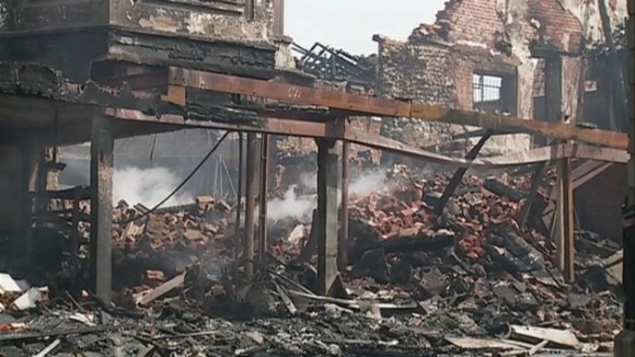Smoking ruins in Fakenham