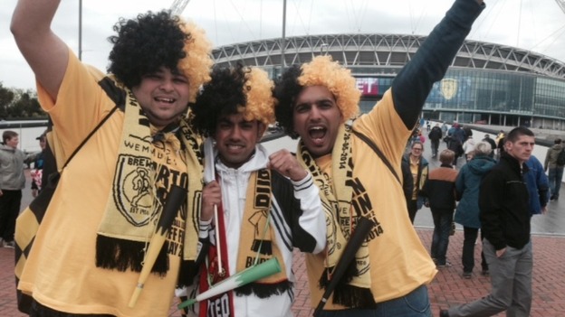 Burton Albion fans have arrived at Wembley ahead of this afternoon's play-off final