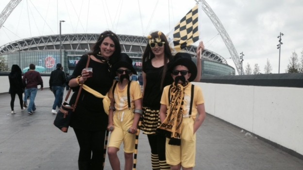 Hundreds of fans caught coaches to the stadium this morning