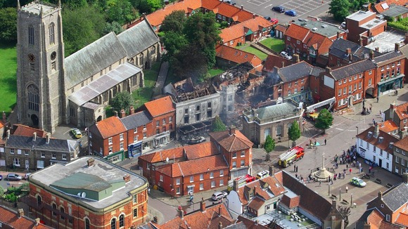 Fakenham town centre after the fire