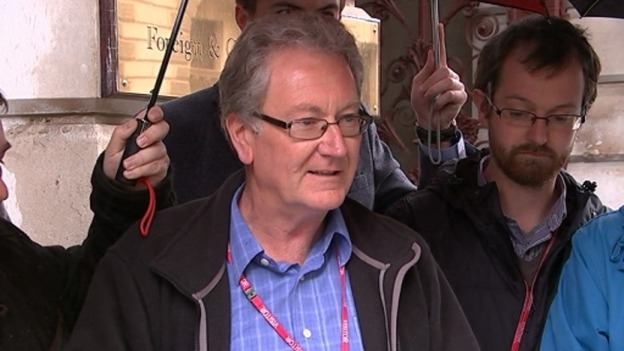 Graham Male reading a statement on behalf of the families today.