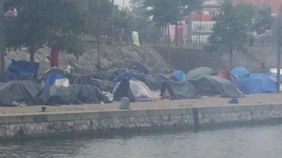 One of the improvised migrant camps in Calais.