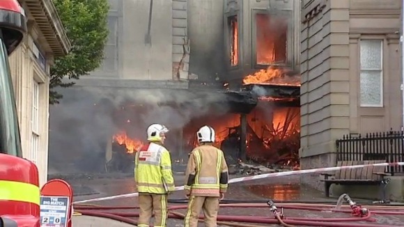The Original Factory Shop is consumed by fire