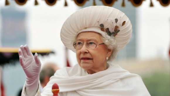The Queen on the royal barge