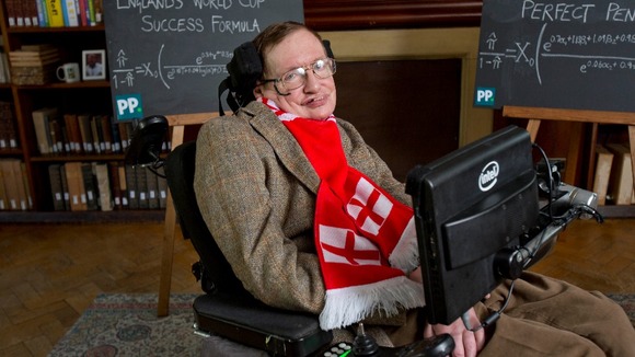 Prof Stephen Hawking's alongside his formulae for success.