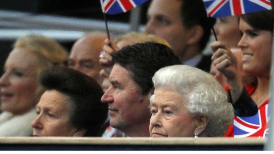 The Queen watching from the crowds