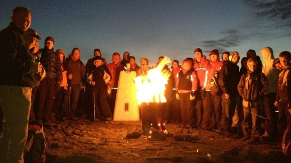 Pendle Hill beacon is lit