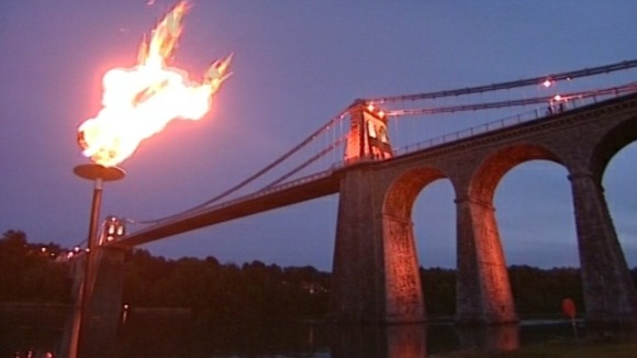 The flame at the Menai Bridge
