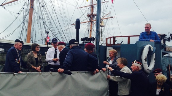British and US veterans pay a visit to Portsmouth's historic dockyard today.