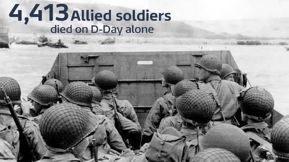 US troops approach Omaha Beach.