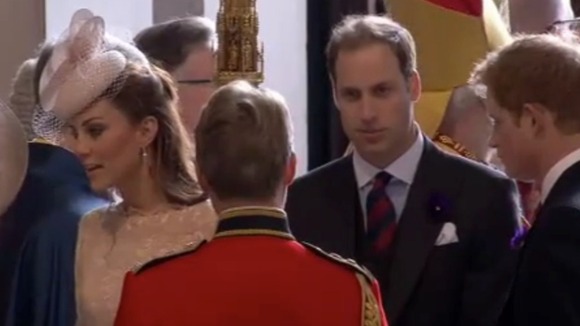 Kate, Wills, Harry at St Paul's Cathedral
