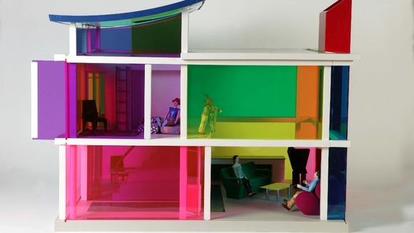 The rooms are filled with miniature replicas of Ron Arad, Cindy Sherman and Barbara Kruger.