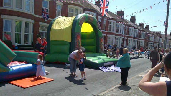 The kids were well catered for at this street party on the Wirral