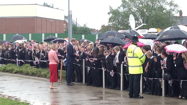 Prince William chats to pupils