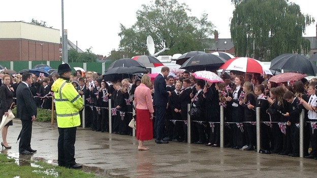 Prince William talking to pupils